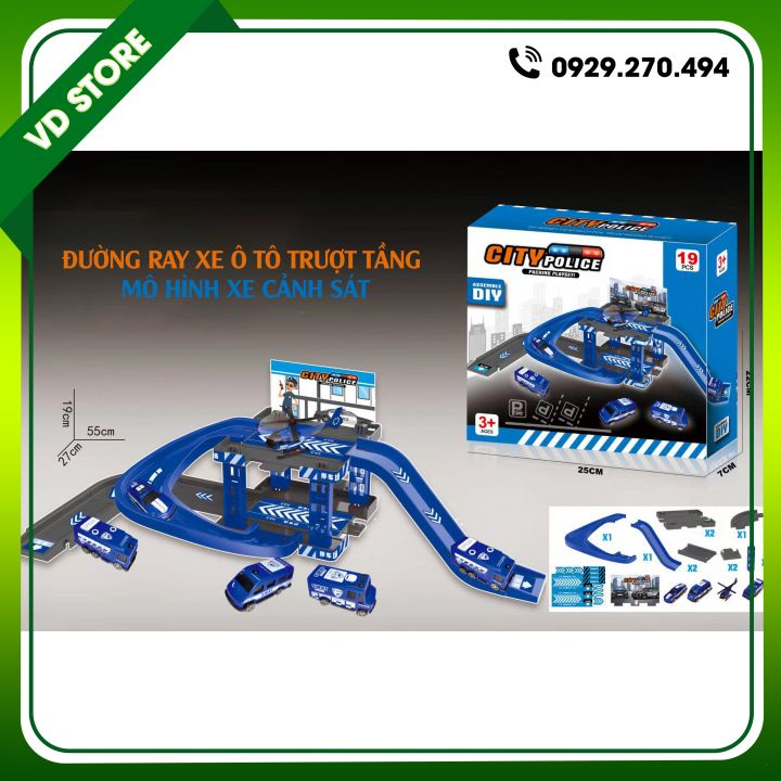 Đường Ray Xe Ô Tô Trượt Tầng Kèm 3 Xe Ô TÔ 1 Máy Bay - Giá Siêu Rẻ - Đồ Chơi Lắp Ráp Thông Minh Cho Bé