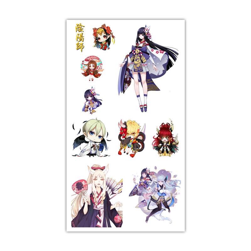 Set 5 Bảng hình xăm Âm Dương Sư Sticker Tattoo