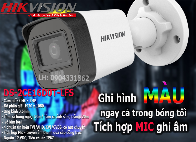 BỘ 1-8 CAMERA FULL COLOR + MIC GHI ÂM. CÓ MÀU BAN ĐÊN CHÍNH HÃNG HIKVISION FULL PHỤ KIỆN LẮP ĐẶT - HÀNG CHÍNH HÃNG