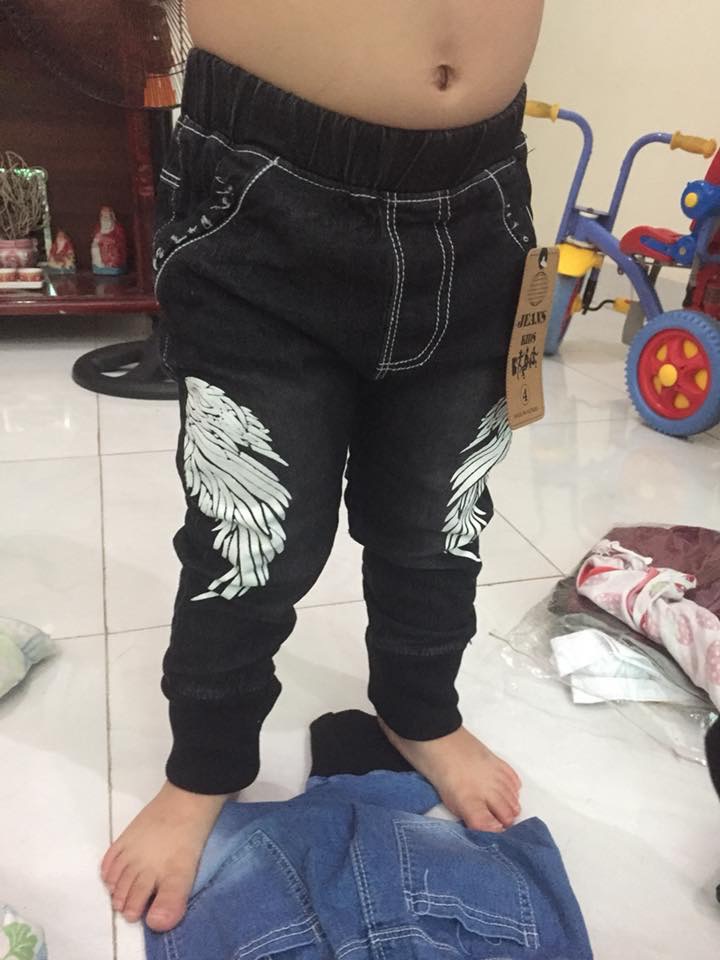 QUẦN JEANS DÀI ỐNG BO CHO BÉ