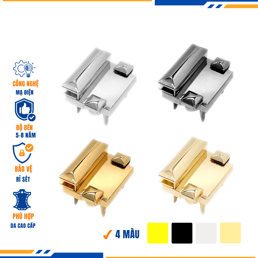 Khóa túi xách, khóa cài túi xách, khóa sập túi xách cao cấp công nghệ Mạ điện độ bền 5-8 năm