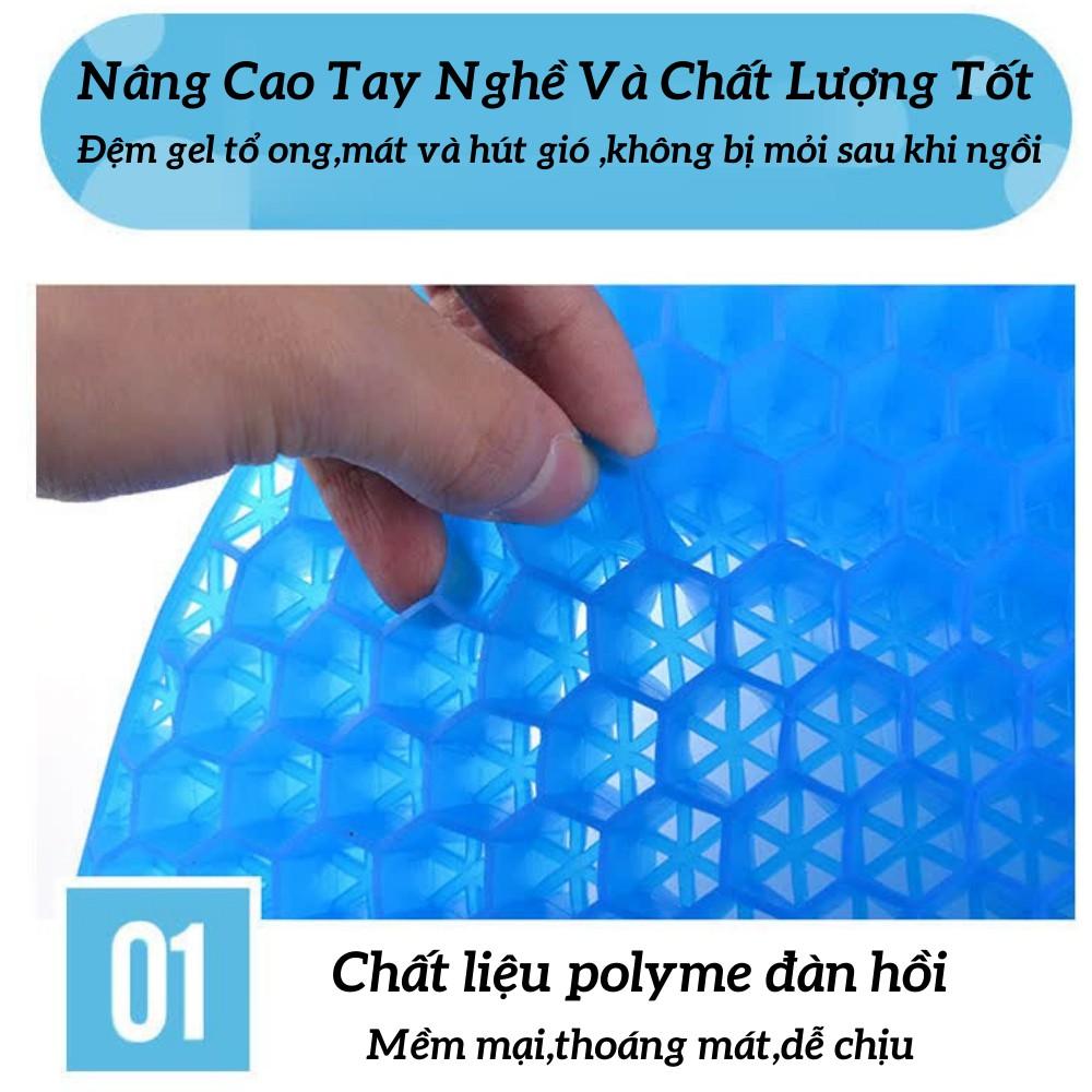 Đệm gel ngồi văn phòng , đệm gel ngồi xe hơi lưới 3D thoáng khí tuần hoàn máu TIME HOME