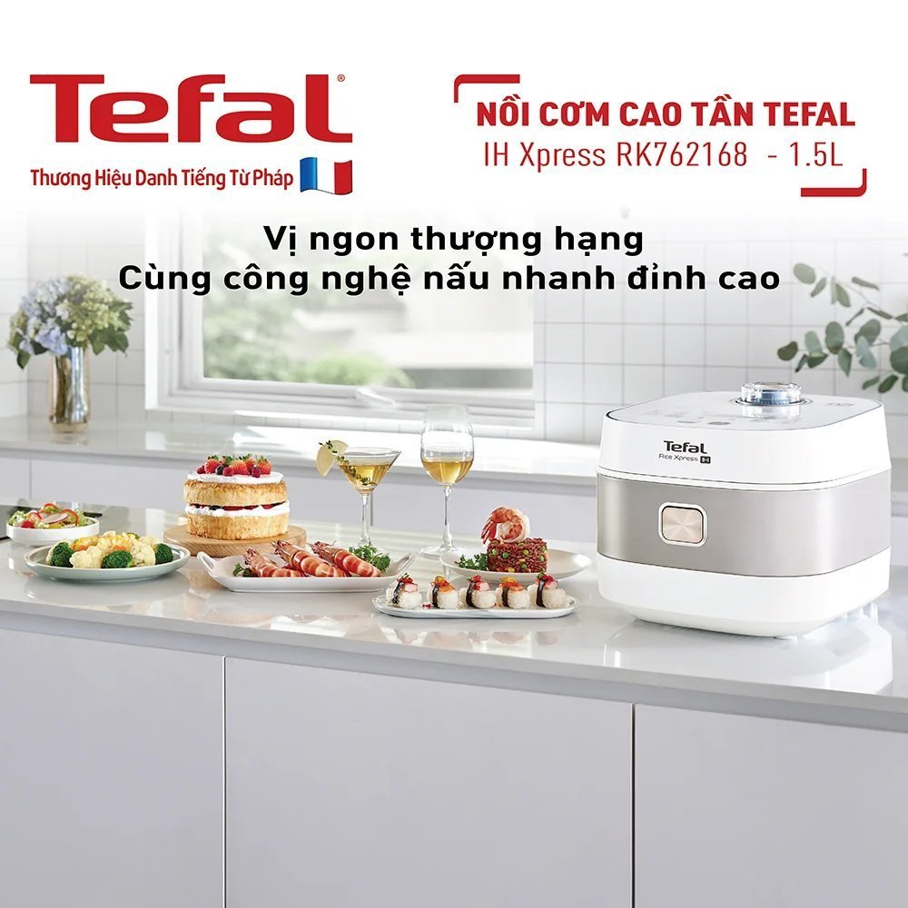 Nồi cơm điện tử cao tần Tefal 1.5L - Thương hiệu Pháp - RK762168 - Hàng chính hãng