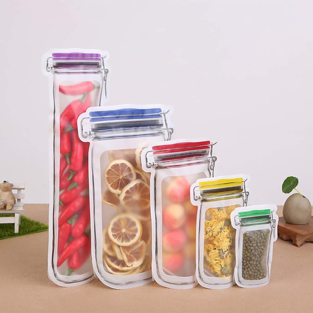 Jar Zipper Bags Reusable Snack Saver Bag Nuts Candy Cookies Bag Leakproof Food Sandwich Fridge Freezing Food Storage Bag