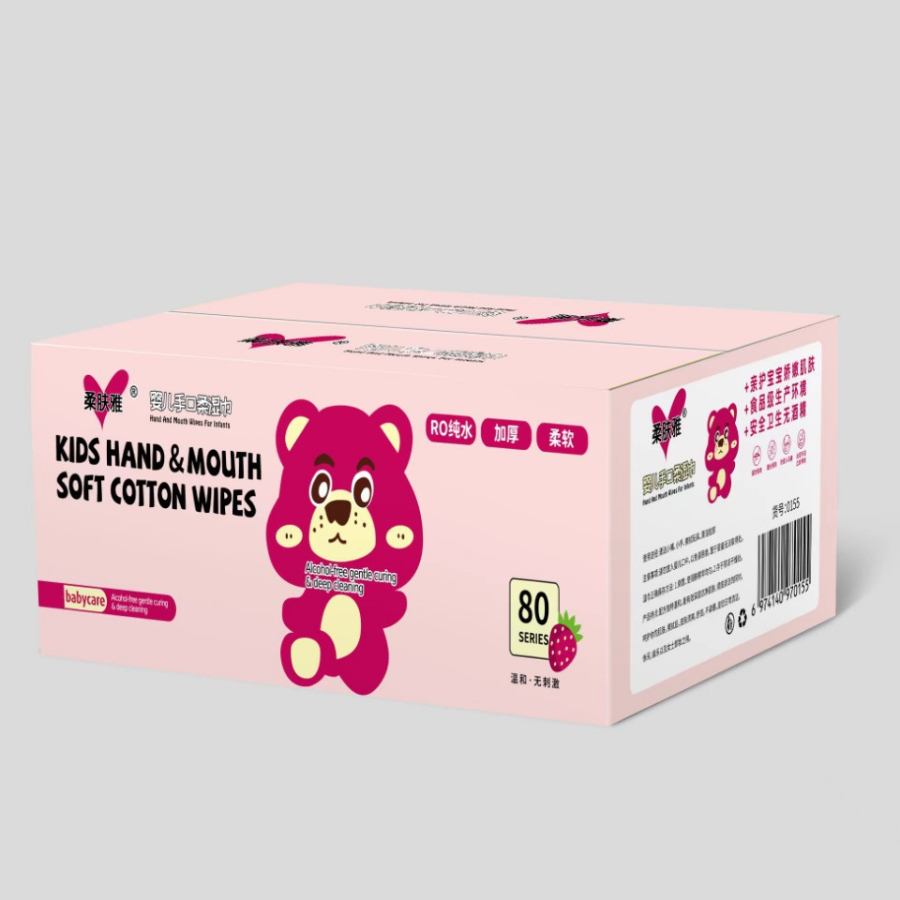 Thùng 10 gói khăn giấy ướt gấu dâu LOTSO mềm mịn, không mùi, không chất bảo quản G460-KhanuotGD-10