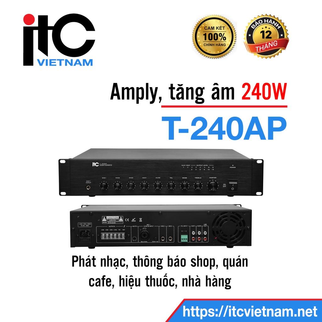 Amply, tăng âm thông báo, phát nhạc, hội trường, phòng họp công suất  240W: T-240AP