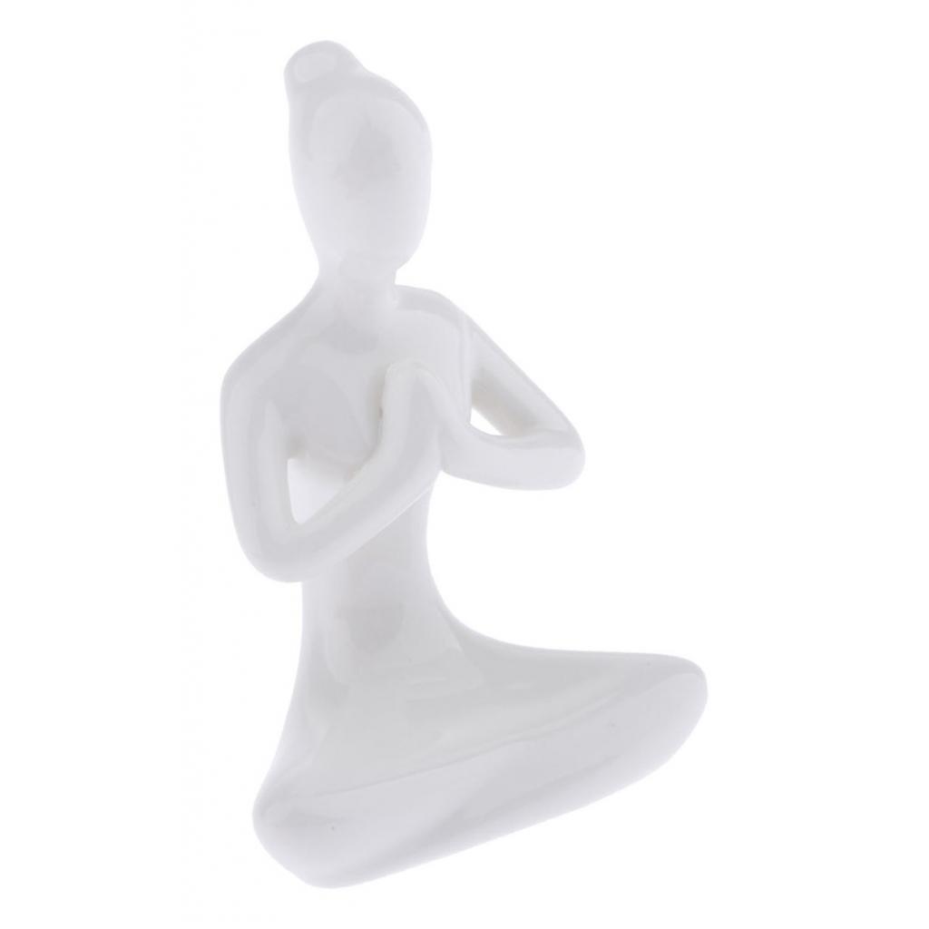 2X Ceramic Yoga Figure Ornament Statue Sculpture Zen Garden Desk Decor Style-02
