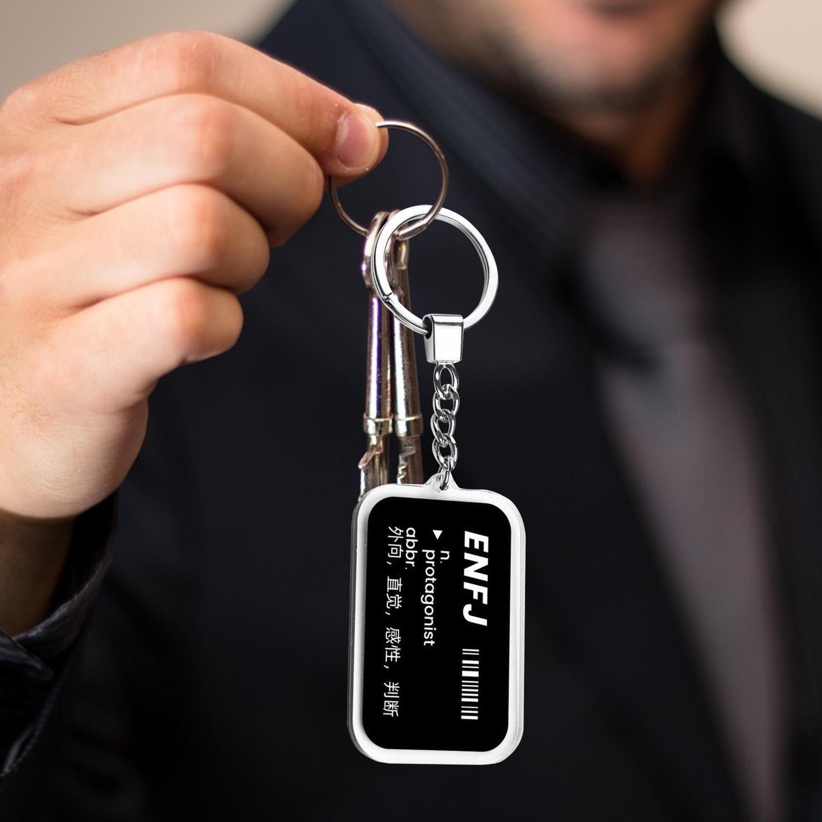 Keychain with Personality Words Pendant Hanging Pendant Acrylic Keychains Keyfob Car Keyring Key Chain Key Holder Ornament for Wallet Decor