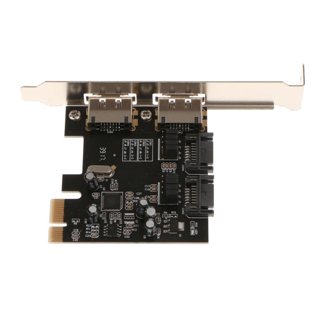 2 Port SATA 6 Gbps eSATA Controller Expansion Card Super Speed