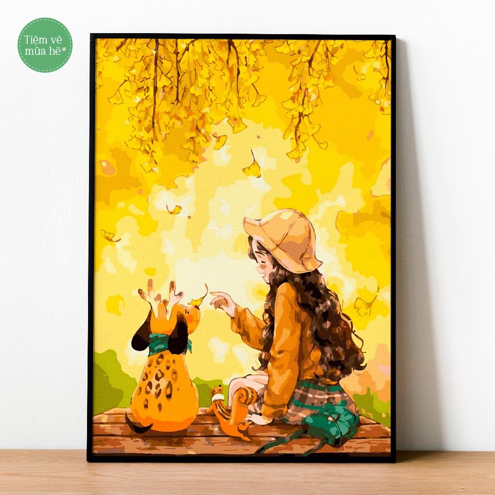 Tranh tô màu theo số - Người bạn tuyệt vời đã căng khung 40x50cm