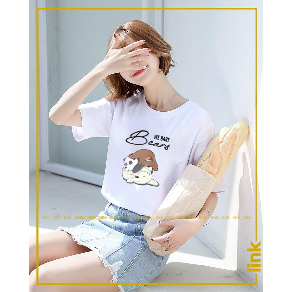 Áo phông tay lỡ CHÚNG TÔI ĐƠN GIẢN LÀ GẤU - WE BARE BEARS dáng rộng unisex