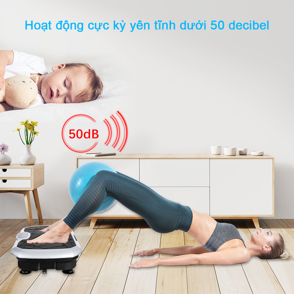 OneTwoFit Máy tập thể thao rung Thiết bị tại nhà có nhạc Bluetooth Máy rung lắc toàn thân cao cấp OT0354
