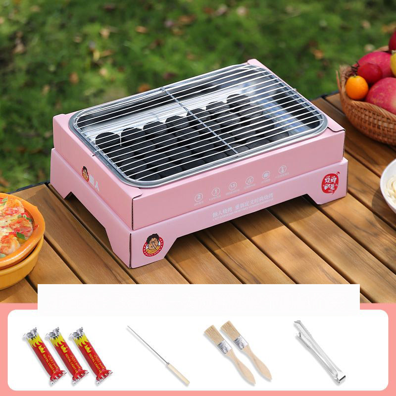 Bộ vỉ nướng BBQ dùng 1 lần nhỏ gọn tiện dụng dễ mang đi màu ngẫu nhiên