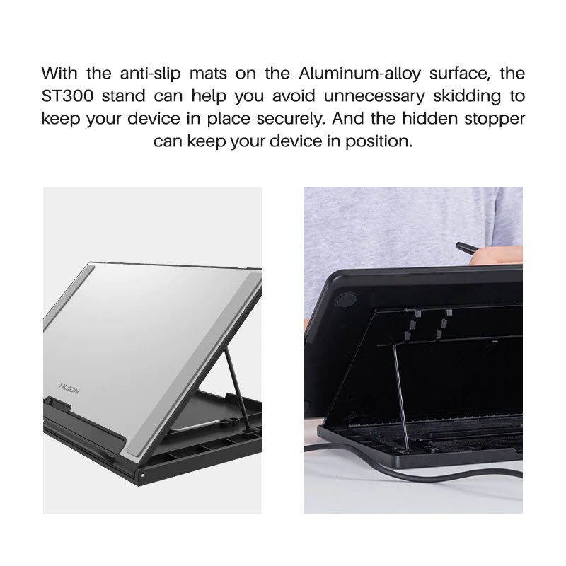 Chân đế rời Huion ST300 - HUION ST300 Adjustable Drawing Tablet Stand Portable Desk Stand, Suitable for Kamvas 12/13/16, Kamvas Pro 12/Pro 13/Pro 16 - Hàng Chính Hãng