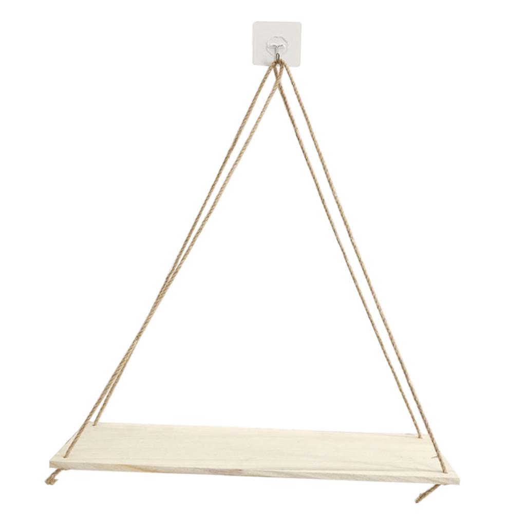 4pcs Decorative Wall Mounted Shelves Hanging Shelves w/ Rope Kitchen Decor
