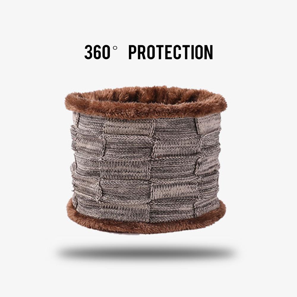 Winter Knitted Beanie Hat and Scarf Gloves Set Thick Fleece Lined Warm Cap Neck Warmer Touchscreen Gloves for Men Women