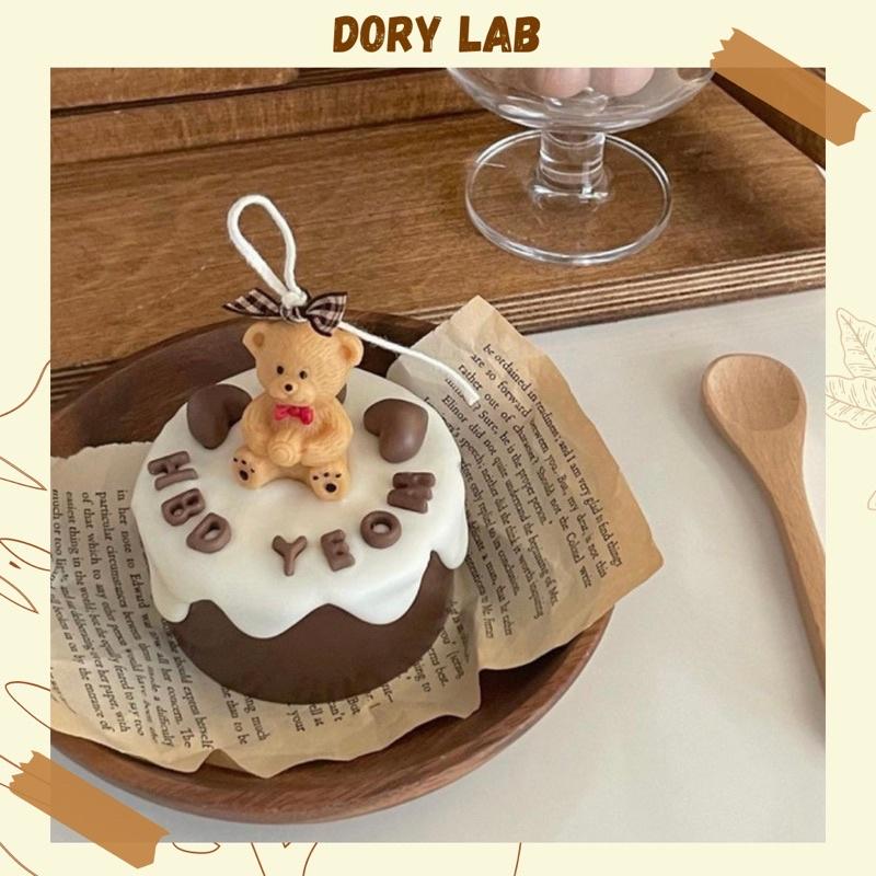 Nến Thơm Bánh Kem Gấu Con Handmade Không Khói - Dory Lab