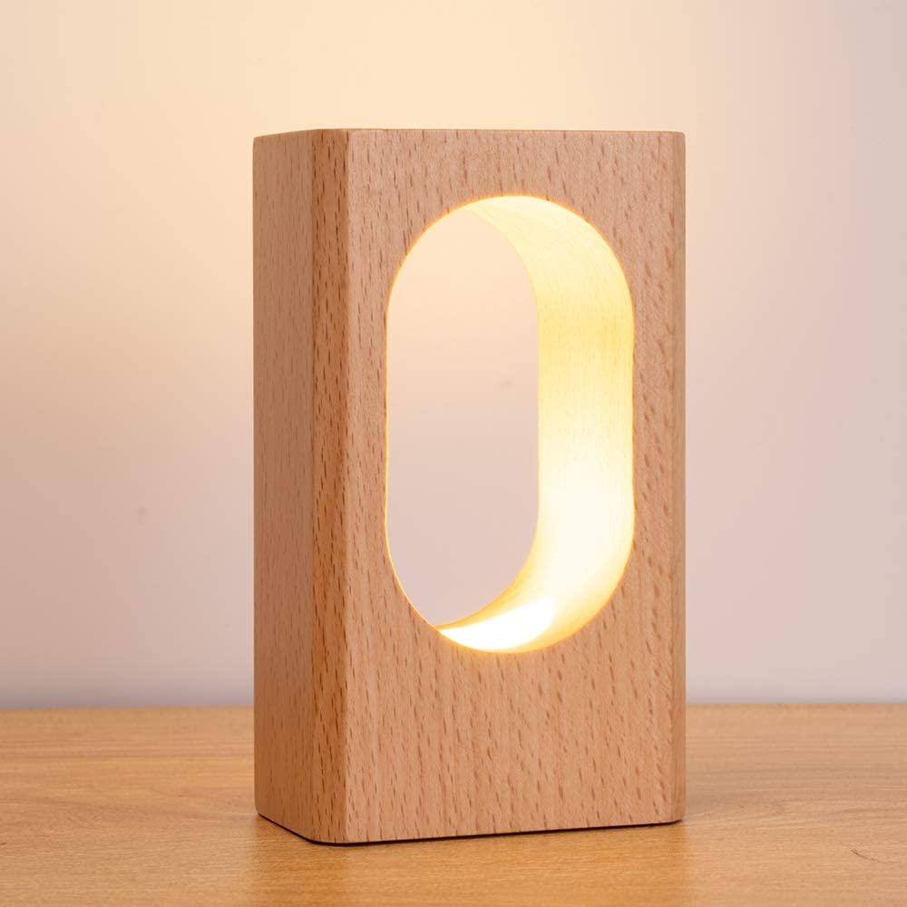 Đèn bàn gỗ LED, Đèn ngủ đầu giường phòng ngủ, Đèn LED có thể điều chỉnh độ sáng