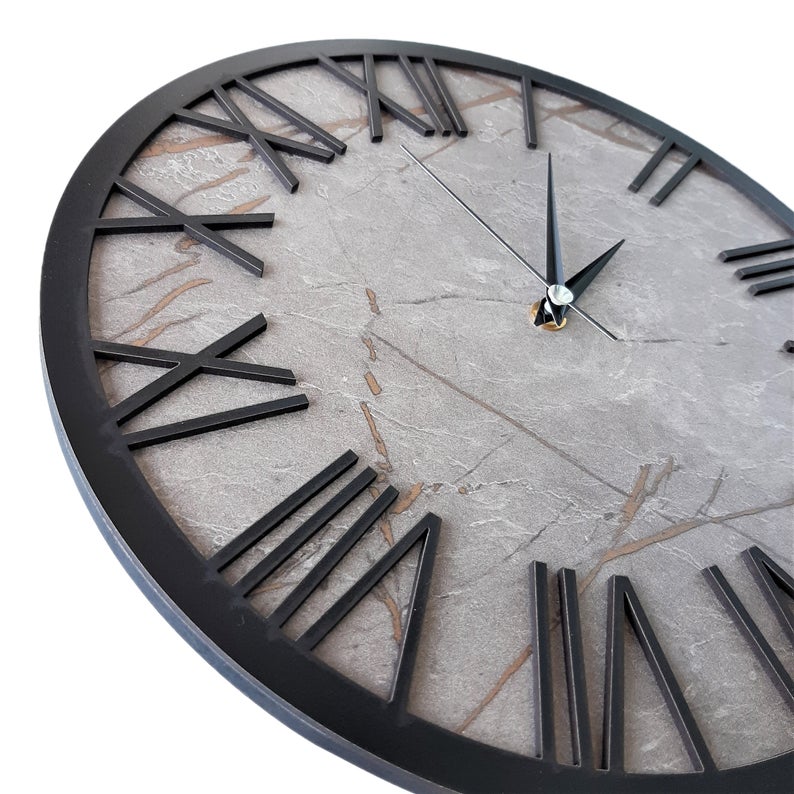 Đồng hồ gỗ treo tường chất liệu gỗ máy kim trôi thiết kế in theo yêu cầu decor trang trí nhà và quán cafe