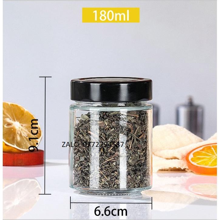 Hũ Thủy Tinh Trụ Tròn Nắp Thiết Bản Dày | 100ML 220ML 280ML 380ML 500ML