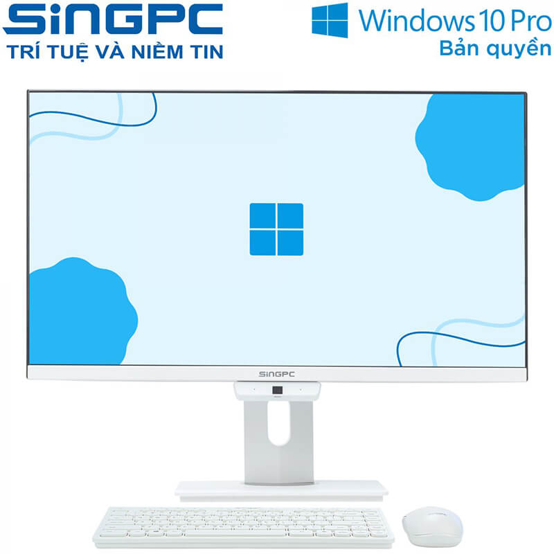 Máy tính All In One SingPC M24Pi382-W (i3-10100/8GB/256GB/23.8 inch-FullHD/ Wifi/Bluetooth/Camera/Loa/K-M/Win10Pro) - Hàng chính hãng