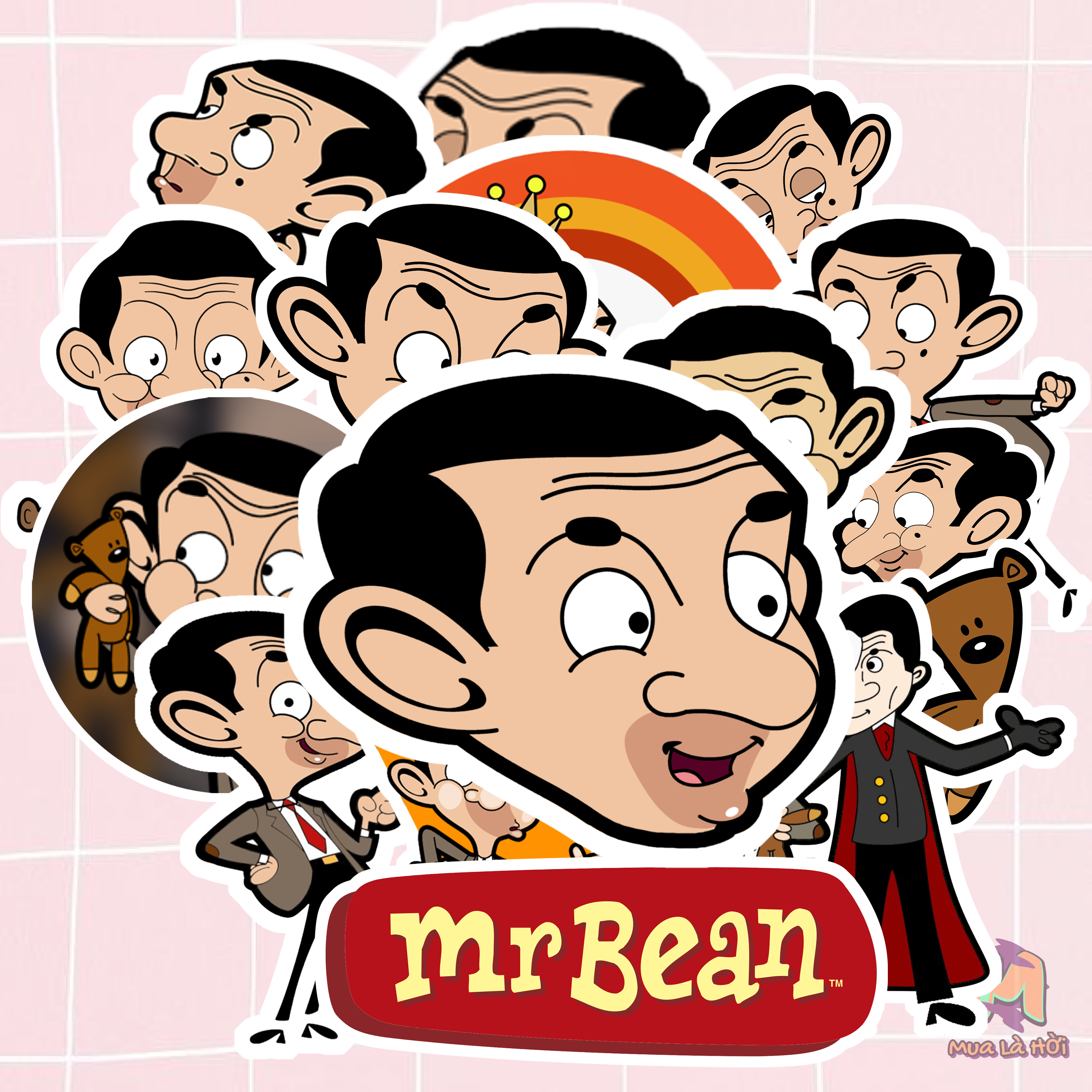 Miếng dán Stickers chủ đề Mr Bean