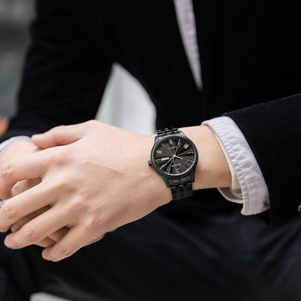 Đồng Hồ Nam Citizen Dây Thép Không Gỉ NH7505-84E - Mặt Đen