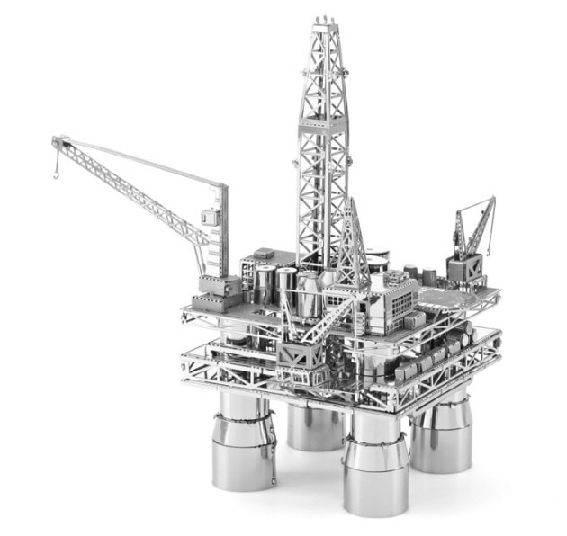 Mô hình 3D bằng thép tự lắp ráp - Giàn khoan và tàu chở dầu