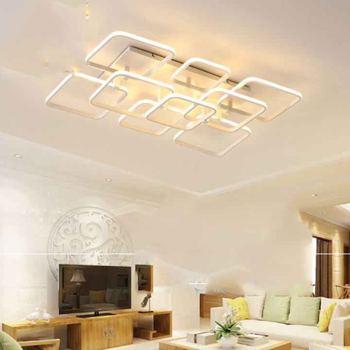 Đèn mâm ốp trần led hình vuông 9 tay HK T9033