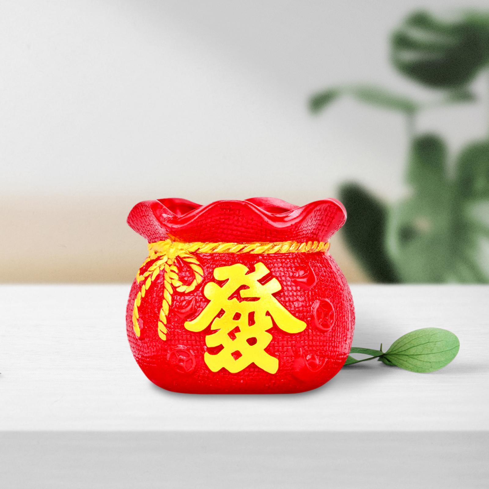 Fortune Bag Statue Ornament Creative Flower Vase for Living Room Gift Party