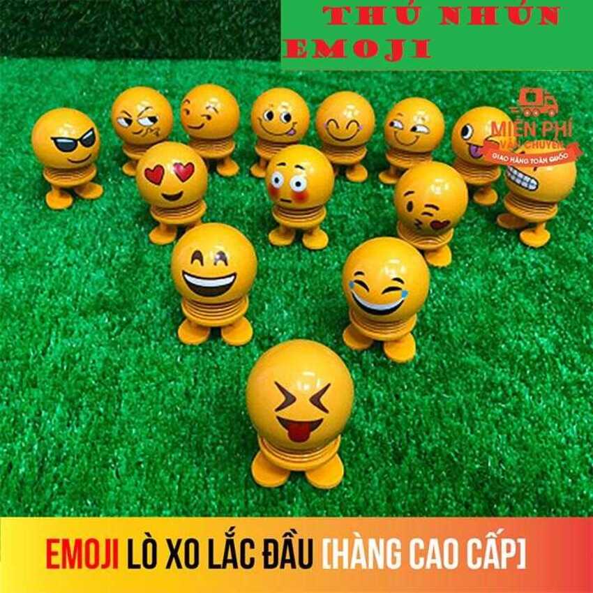 Combo 10 Thú Nhún Lò Xo Emoji Trang Trí - 10 Mẫu Ngẫu Nhiên Khác Nhau