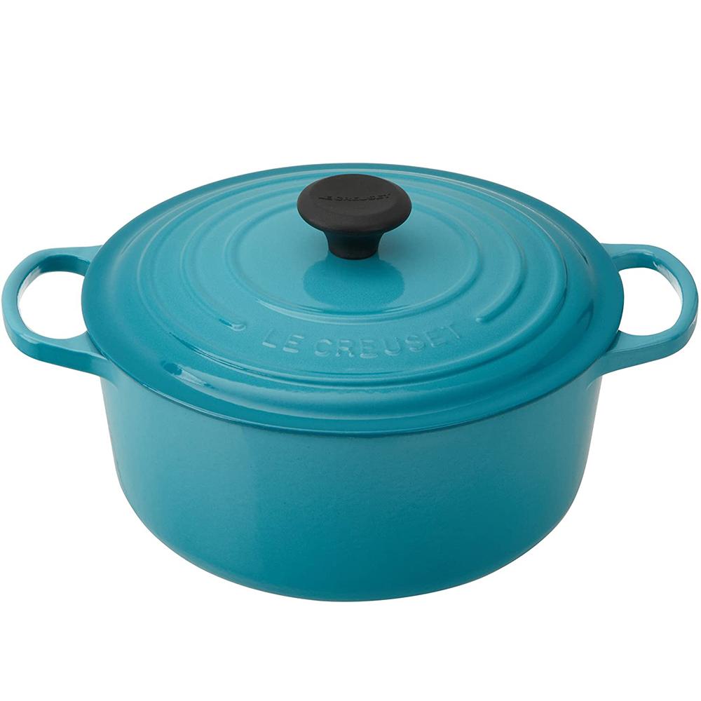 Nồi Gang Xanh Cao Cấp Le Creuset 20cm,, Nồi Gang Đúc Nguyên Khối Cho Mọi Loại Bếp (LINE A), Nhập Pháp