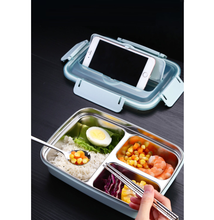 Hộp đựng cơm inox 304  - 24x16x6.7cm 510g