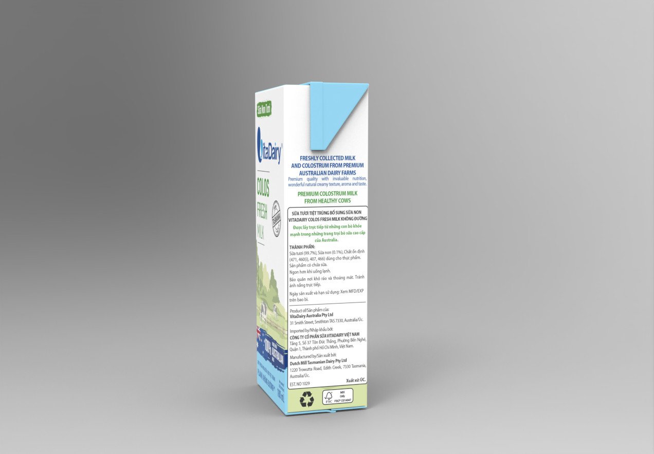 Sữa Non Tươi VitaDairy Không Đường 180ml - Thùng 24 hộp - VitaDairy