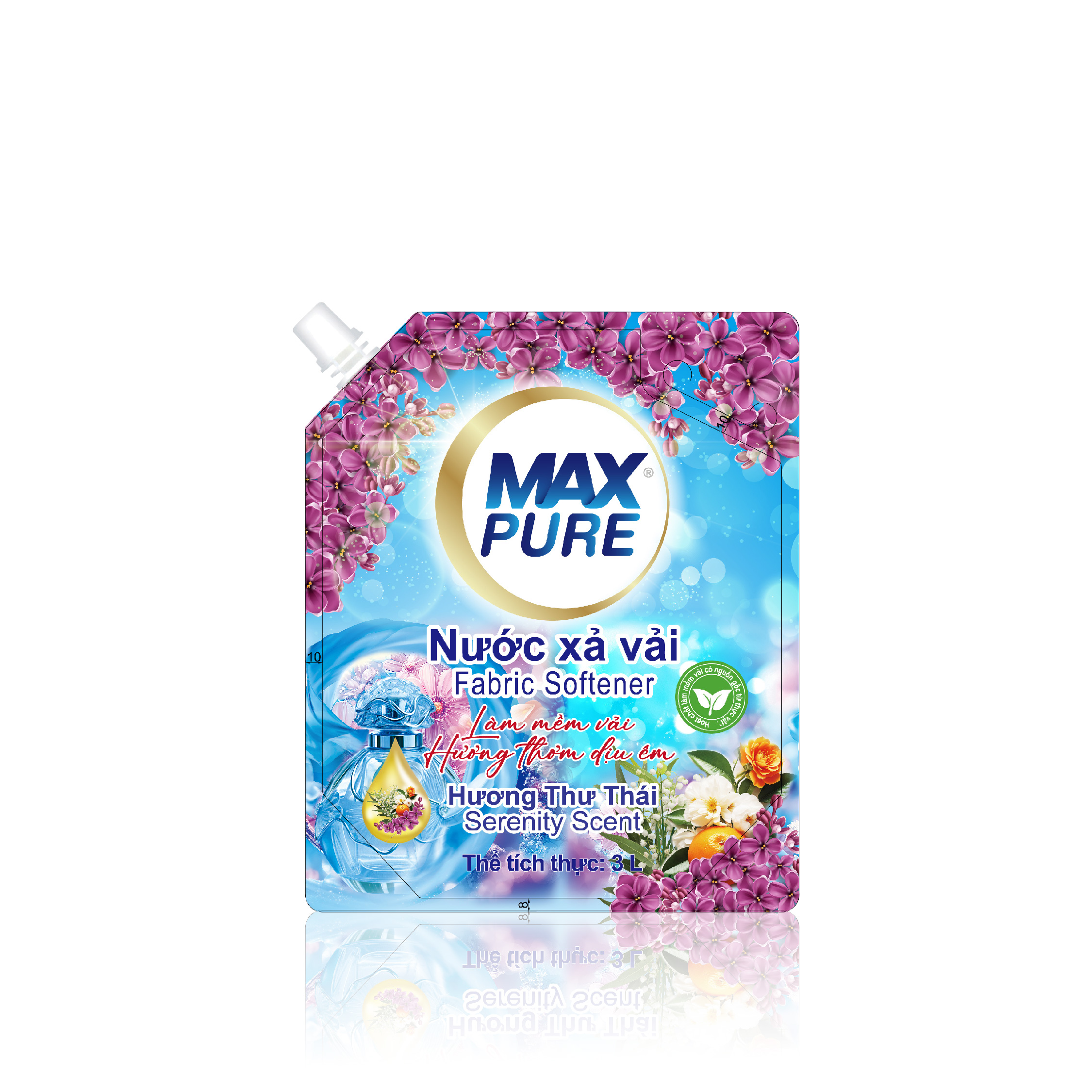 Túi Nước Xả Vải Maxpure Hương Thư Thái 3L