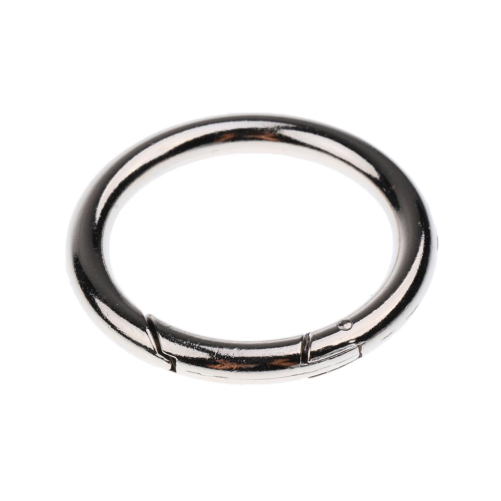 10PCS Metal Round Carabiner Spring Snap Clips Hook Keychain Keyring Buckle 49mm