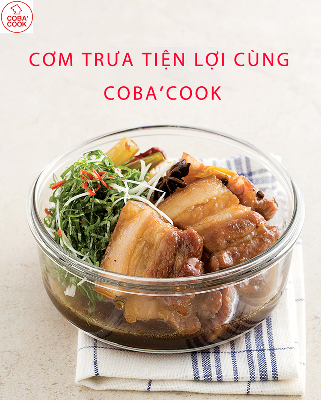 Bộ 3 hộp thủy tinh trữ thức ăn thực phẩm đựng cơm chịu nhiệt COBACOOK hộp tròn dung tích 620ml- CCR63