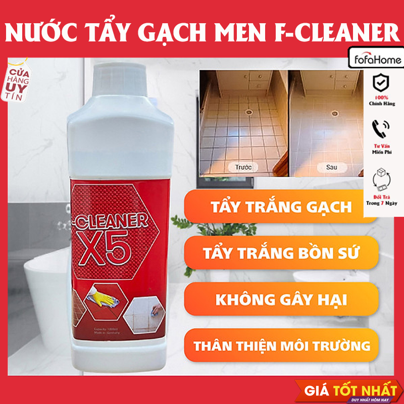 Nước Tẩy Trắng Vệ Sinh Sàn Nhà Dạng Xịt F-Cleaner X5 Làm Sạch Bề Mặt Sàn Đá Hóa Đường Chỉ Gạch