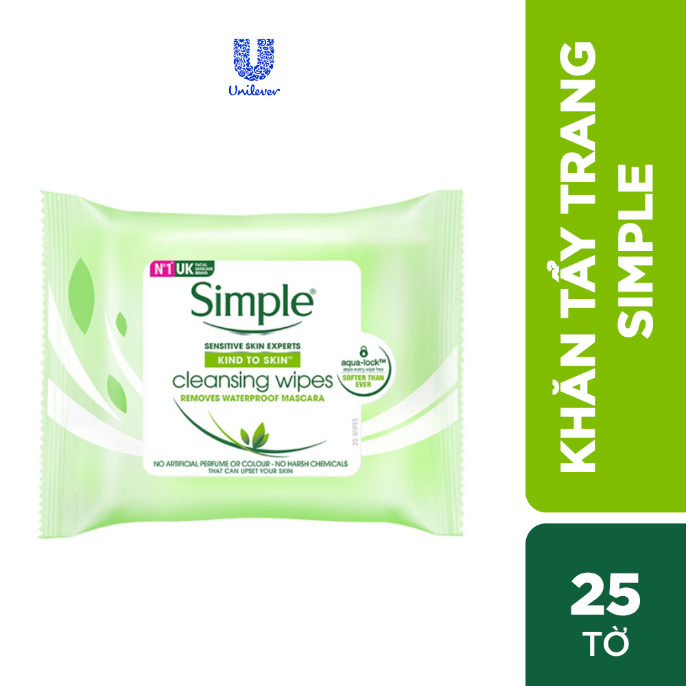 Giấy tẩy trang Simple Kind to Skin Cleansing Facial Wipes