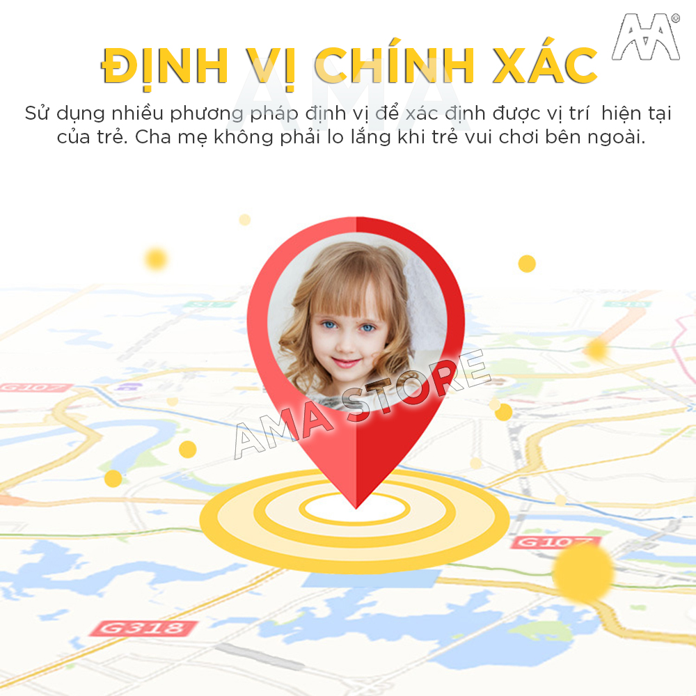 Đồng hồ Thông minh gắn Sim nghe gọi Chống nước IP67 Gọi Video call Định vị GPS, WIfi dàn cho Trẻ em học sinh cấp 1 2 5 6 7 8 9 10 11 12 tuổi AMA Watch D32 Hàng nhập khẩu