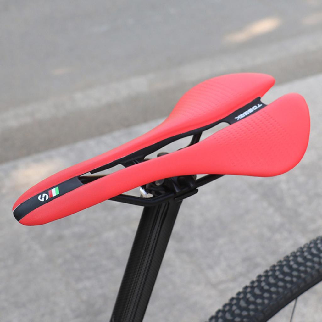 2xBicycle Seat Saddle Racing Road Cycling Hollow Shockproof Saddle Pad Black