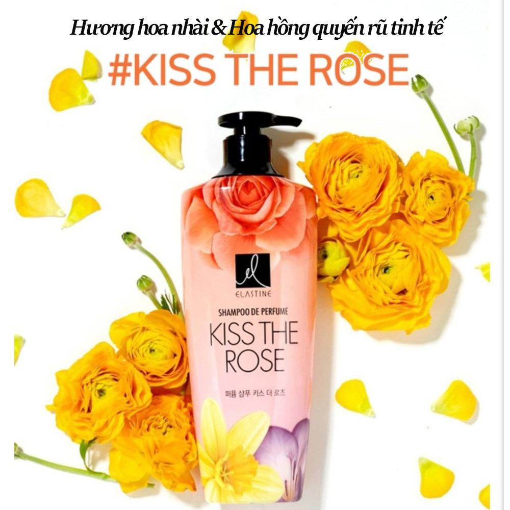 Dầu gội Elastine De Perfume hương nước hoa Kiss The Rose 600ml