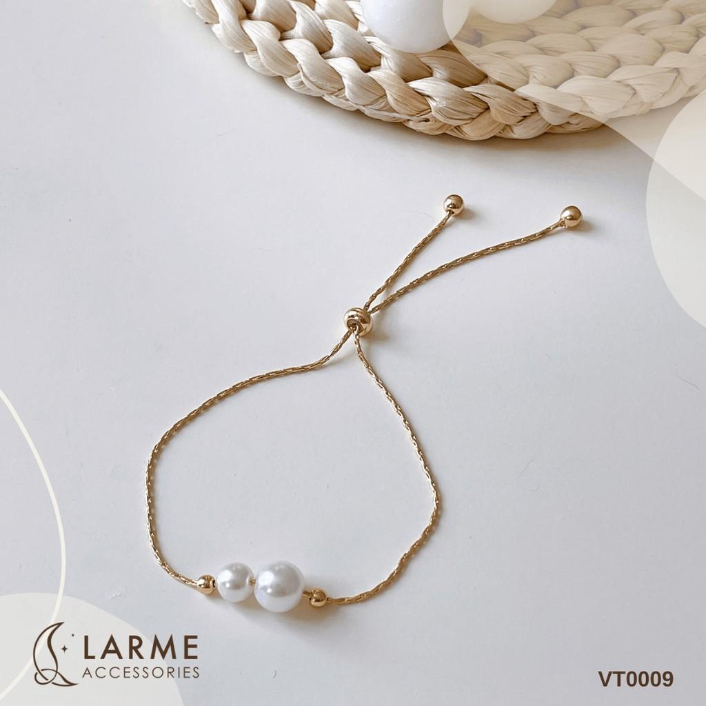 Vòng tay, lắc tay ngọc trai nhân tạo dây rút hàng xẻng Larme Accessories - VT0009
