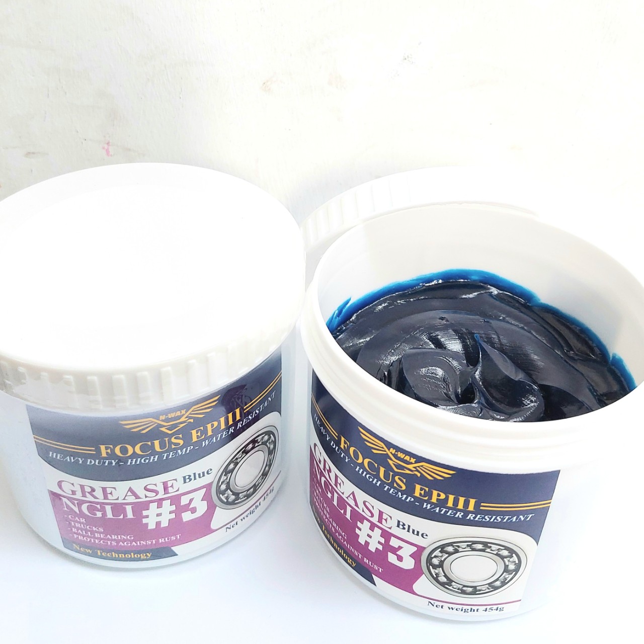 MỠ BÒ XANH ĐA DỤNG CHỊU NHIỆT CAO - KHÁNG NƯỚC FOCUS EPIII GREASE BLUE NGLI#3 454 GAM