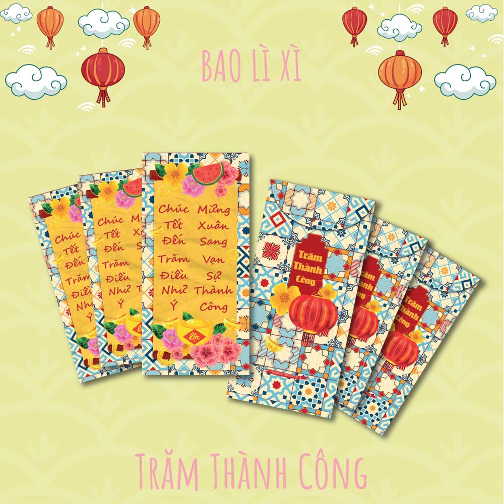 Set 6 bao lì xì - Trăm Thành Công