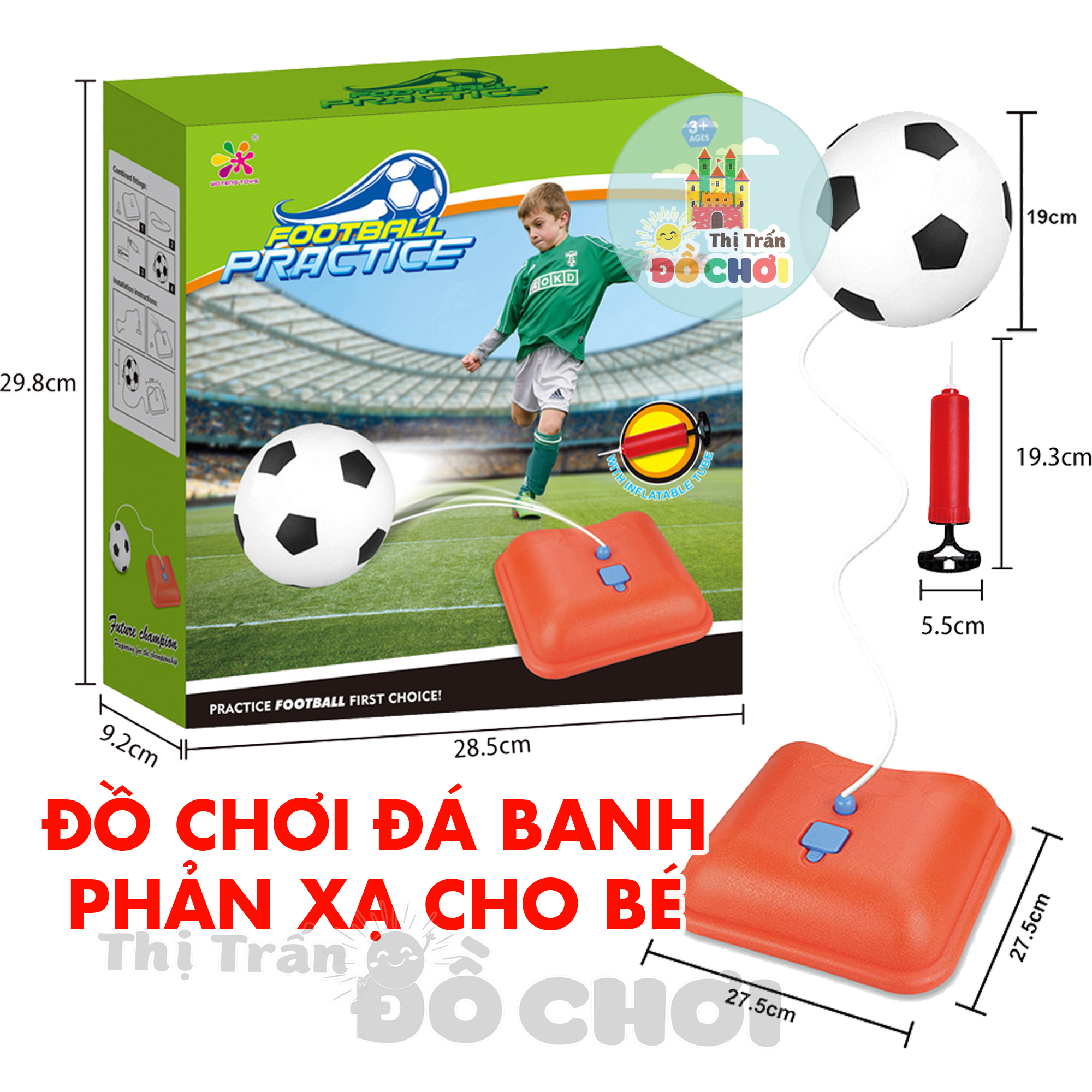 Đồ chơi cho bé trai - bóng đá phản xạ có dây cố định quả bóng giúp trẻ rèn luyện tay chân, tốt cho sức khỏe WT6610