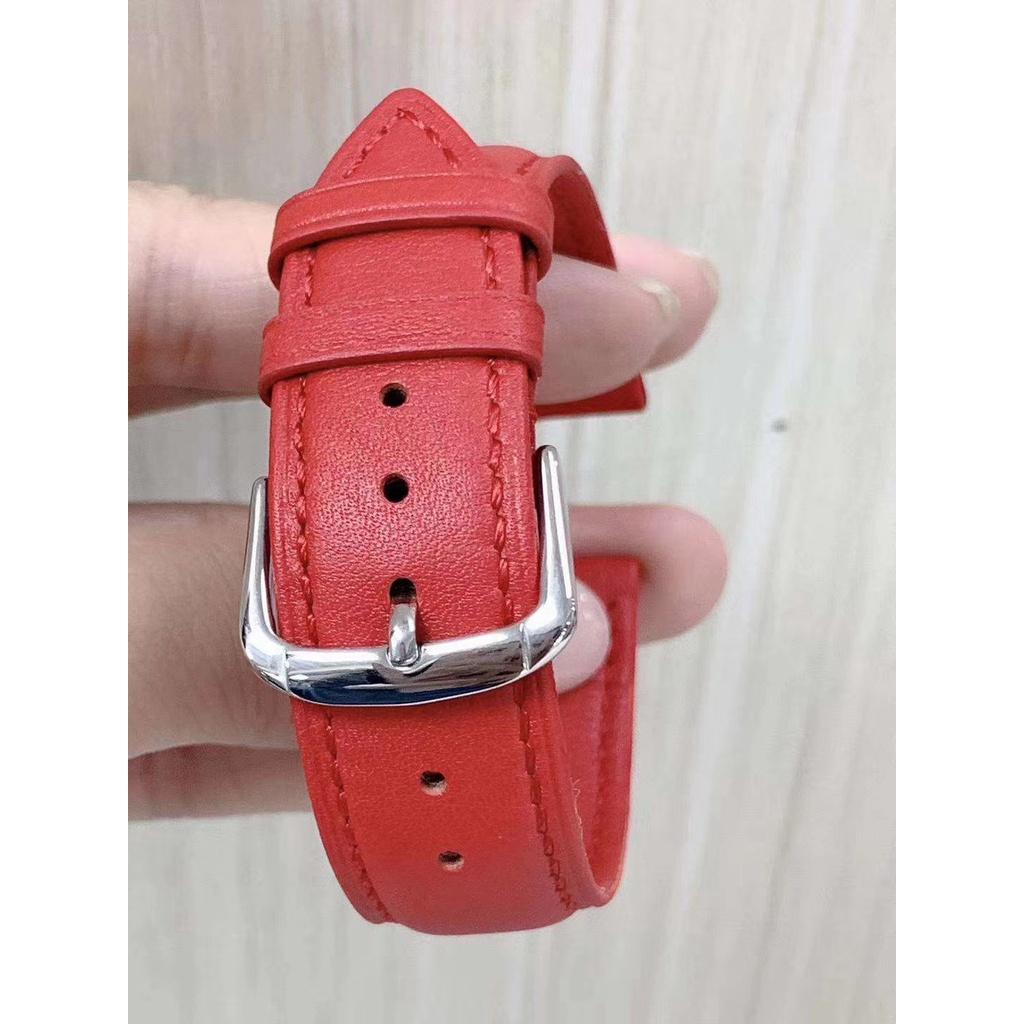 Dây da đồng hồ da đeo tay, da bò mặt cật RATE T1907 TRƠN 12 14 16 18 20 22mm