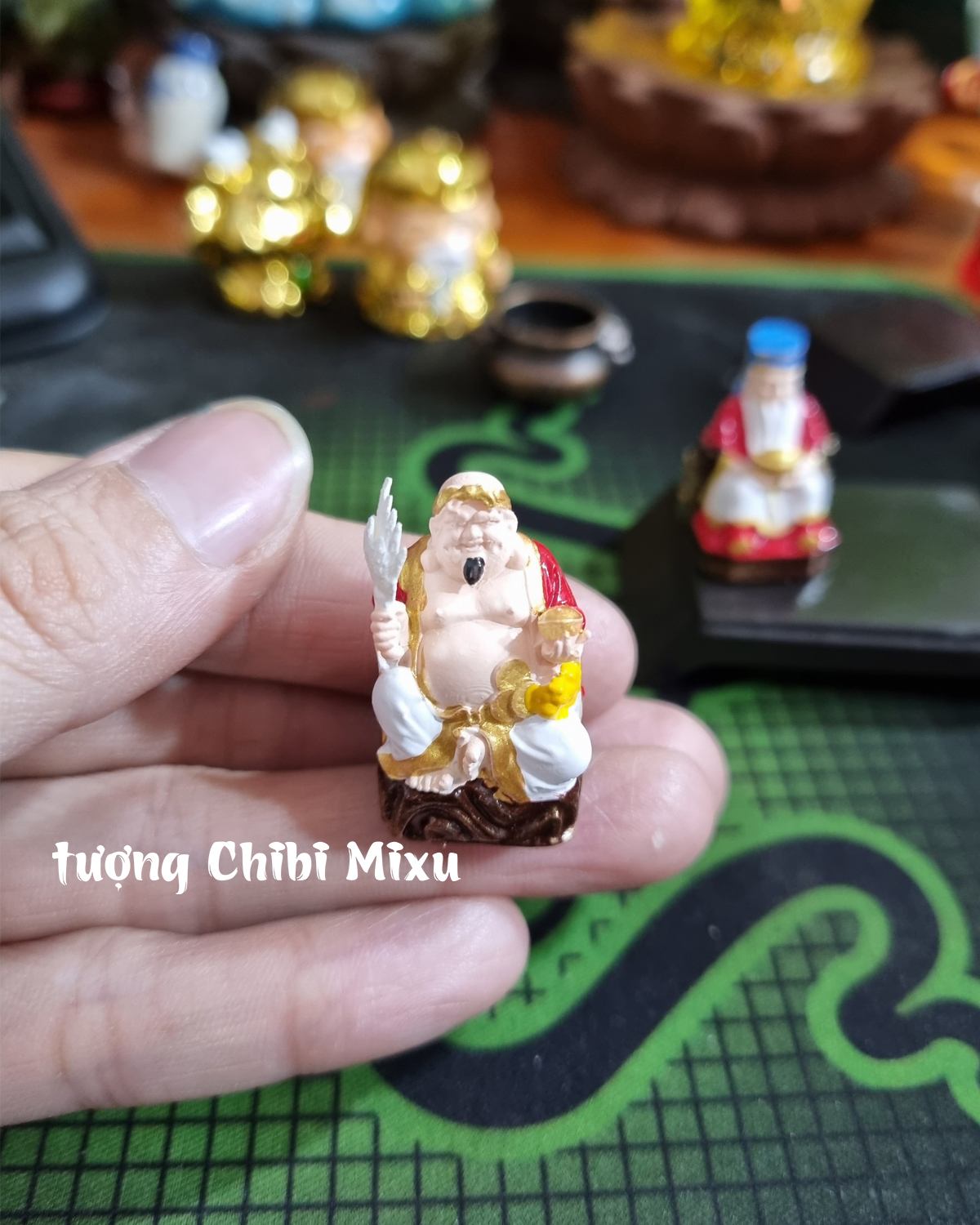 Miếu Thần Tài - Thổ Địa 199K (gồm miếu size trung + tượng Thần Tài 3cm + tượng Thổ Địa 3cm)