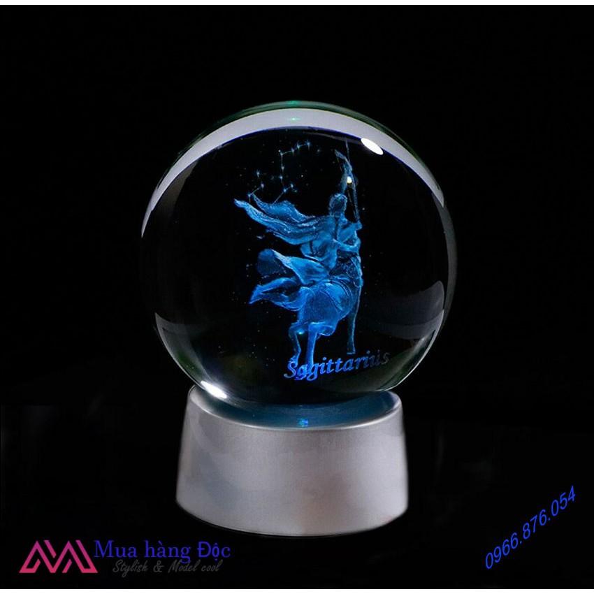 Quà Tặng Sinh Nhật Quả Cầu Pha Lê 3D LED Cung Nhân mã Sagittarus