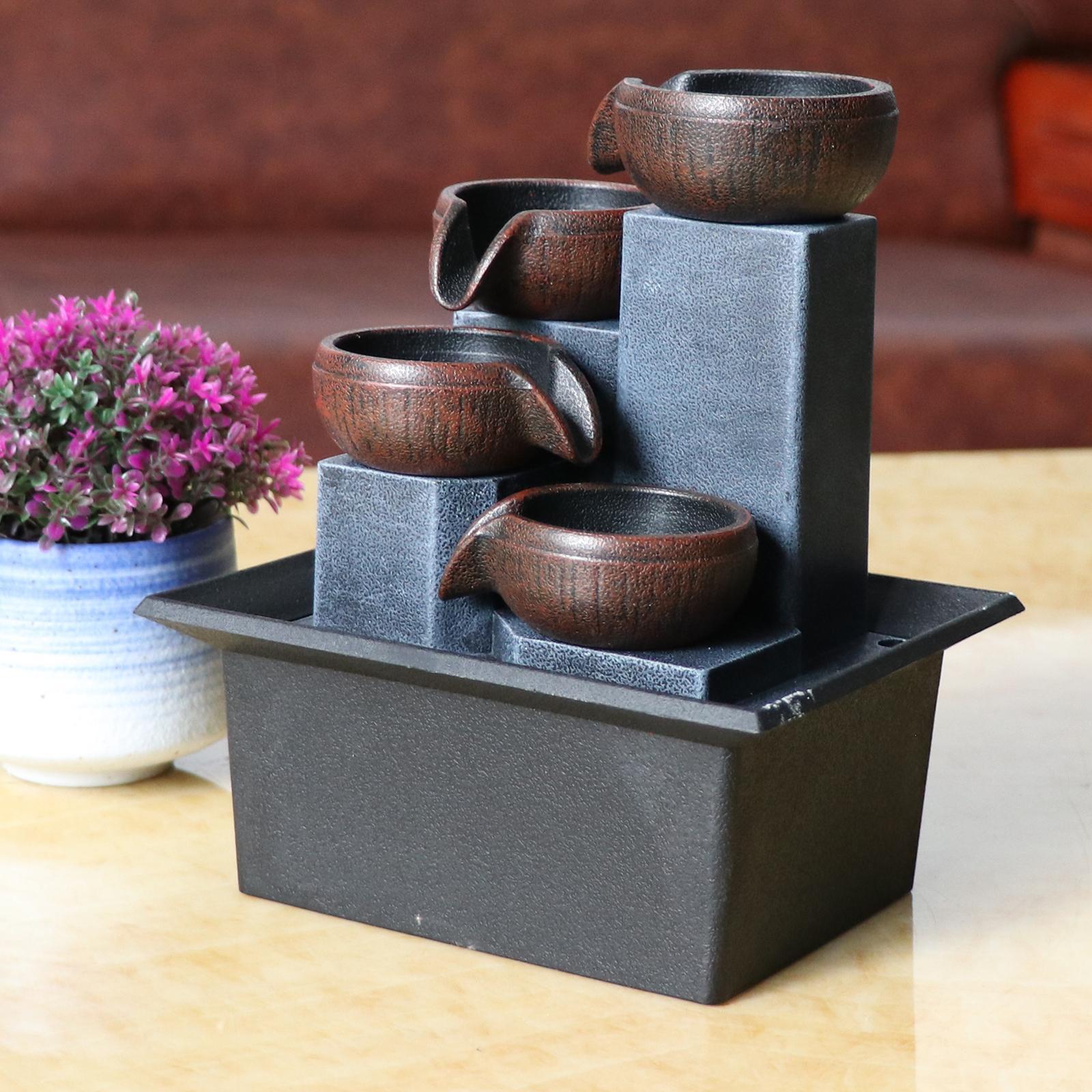 1pc Tabletop Fountain Feng Shui Ornaments Waterfall Small Size Decor Craft